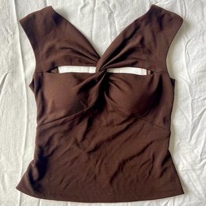 Vintage Chocolate Brown Backless Top